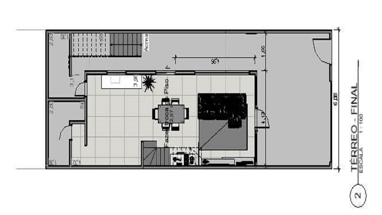 planta de uma casa com piscina feita em programas 3D