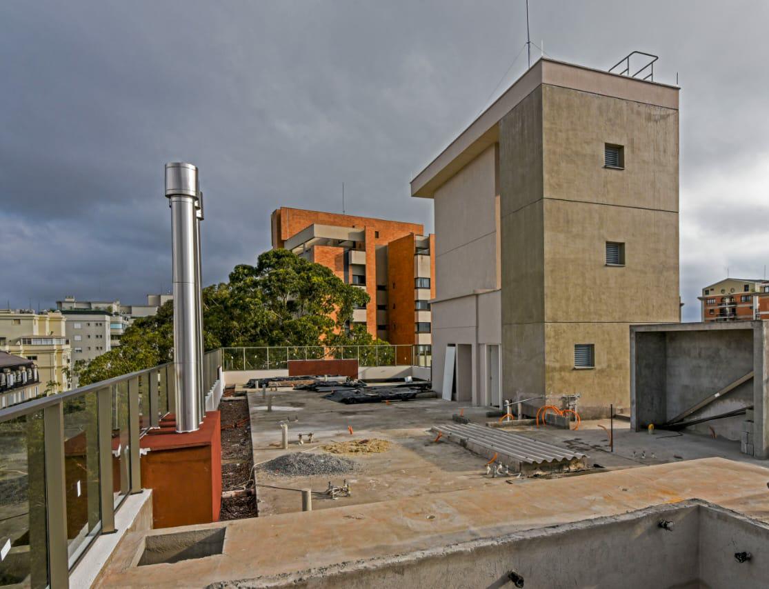 planta de uma casa com piscina feita em programas 3D